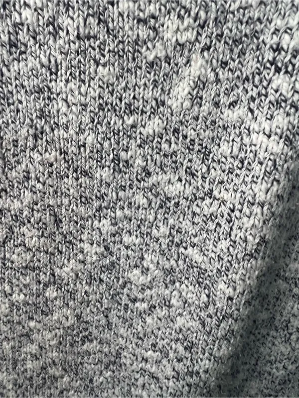 L.L. Bean Ragg Marled Fisherman Sweater Gray White Thick Knit Cabincore Petite - Image 4