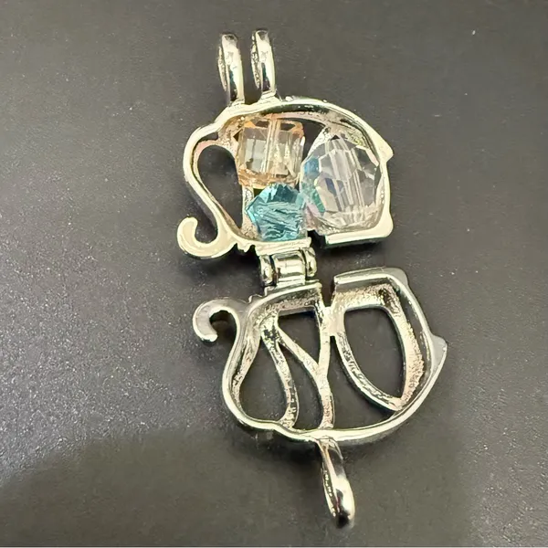 925 Sterling Silver Cage Elephant Pendant with Beads 6g. - Image 8