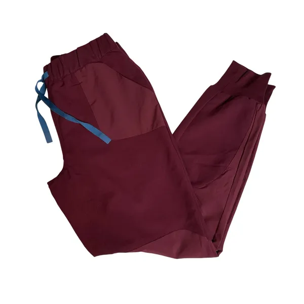 FIGS Disney XS Zamora Jogger Scrub Pants Burgundy Mickey Mouse Maroon CNA RN VET - Image 3