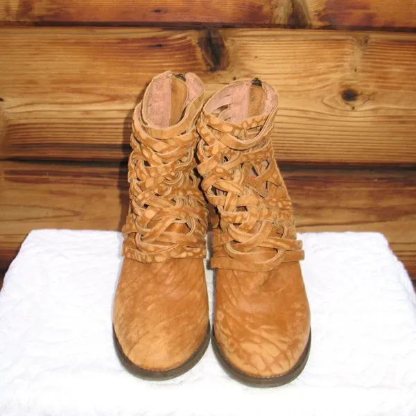 Free People Brown Suede Ankle Boots - Image 3