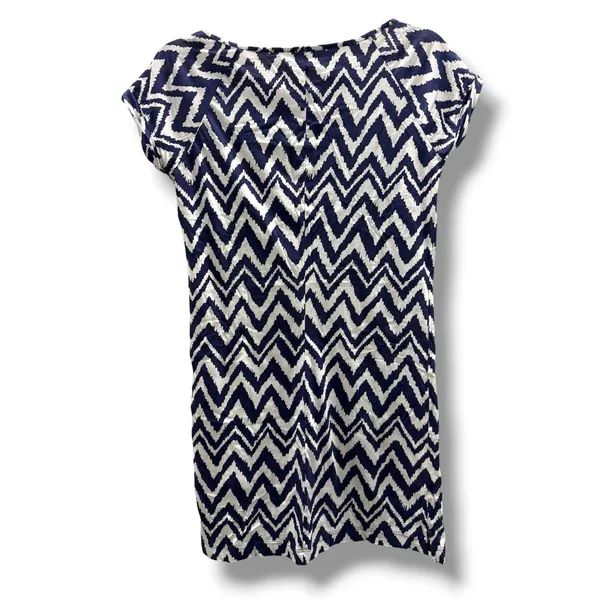 Lilly Pulitzer Palmer Dress Bright Navy Chevron Ikat Pima Cotton‎ Womens XS - Image 3