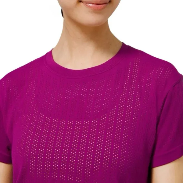 Lululemon Train to Be Short Sleeve *Stripe Rain Stripe Deep Fuschia - Image 2