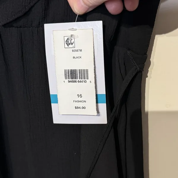 Maison Womens Dress Tara Lined Flutter Sleeve V-Neck Romantic Maxi Black 16 NWT - Image 6