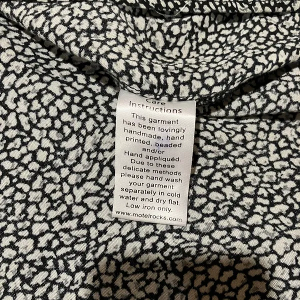 Motel Rocks Abstract Midi Skirt Women XS Pebble Print A-Line Monochrome Office Siren Classic - Image 3