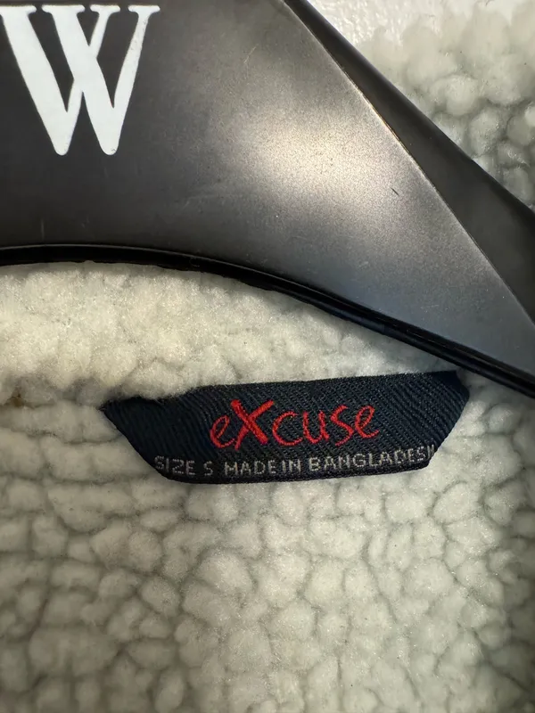 Excuse Denim Jacket Size Small Blue - Image 5