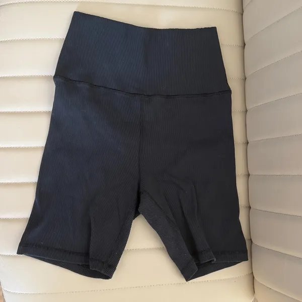 Aerie Ribbed Shorts Women's Black Bottoms stretchy Small/Medium - Image 2