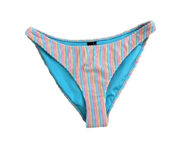 Triangl Melrose Terrycloth Sherbet Colorful Stripes One Shoulder Bikini XL - Image 5