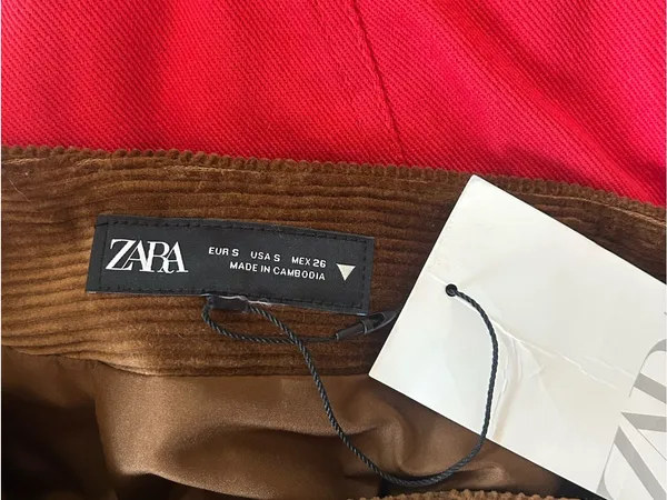 Zara Brown Suede A-Line Mini Skirt - Image 3