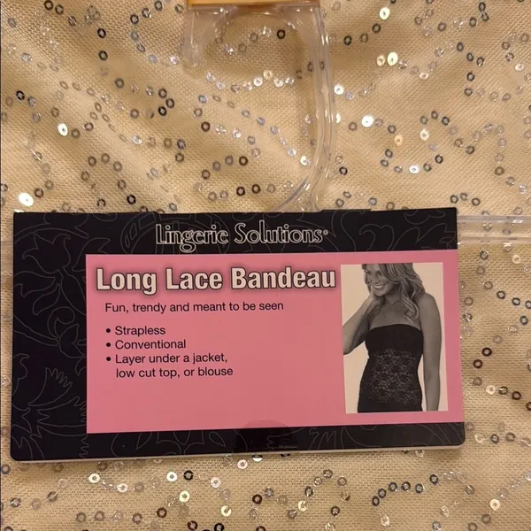 Elegant Silver Sequin Bandeau Size M - Image 8