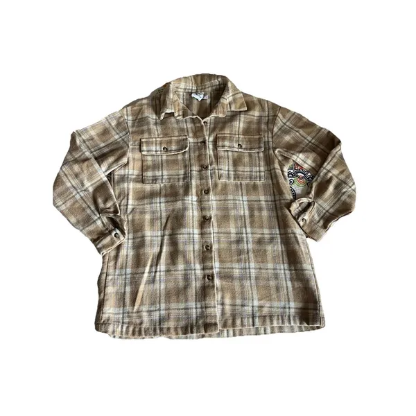 PRINCESS POLLY Mila Plaid Oversized Flannel Button-up Shirt Shacket Size 0 - Image 4