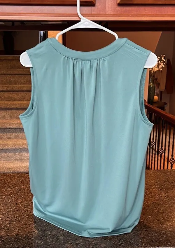 H&M Sage Green Sleeveless Blouse - Image 2