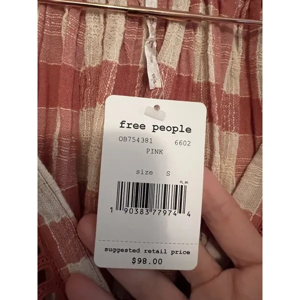 Free People Boho Fall‎ Plaid Honey Grove Top Size Small - Image 7