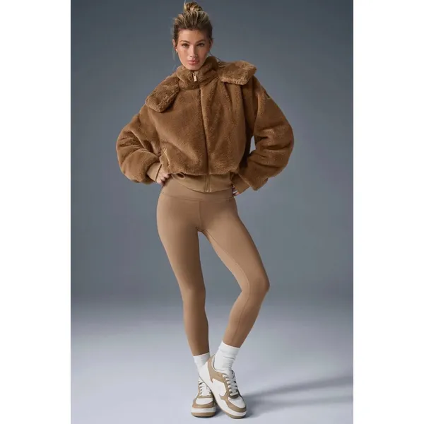 Alo Yoga Faux Fur Foxy Jacket Toasted Almond S - Image 5