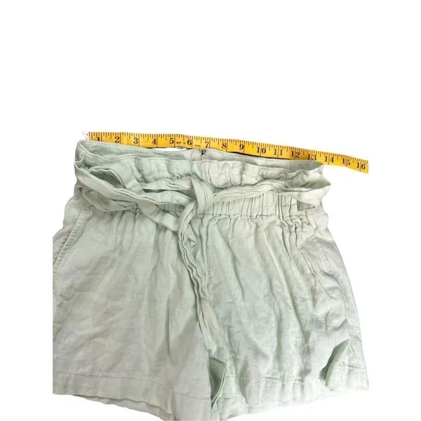 Abercrombie & Fitch Women's Small Linen Paperbag Shorts Mint Green 3 inch inseam - Image 6