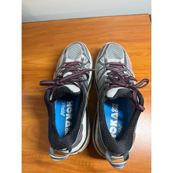 Hoka One One Stinson 3 ATR Shoes Womens 7.5 Gray Running Athletic Sneakers - Image 4