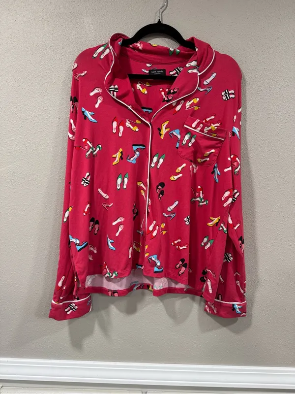 Kate Spade New York Red Fabulous Colorful Shoes Pajama Set - Image 4