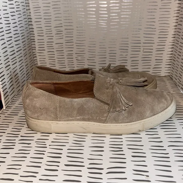 Frye Gemma Tassel Slip On Ash Suede‎ Leather Loafer Sneakers Womens 8.5M Boho - Image 5