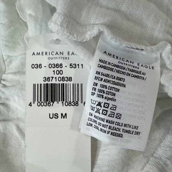 American Eagle NWT White Cropped Relaxed Cami - Image 14