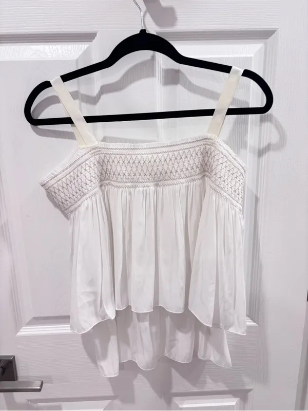 Ramy Brook cream tiered camisole size medium - Image 7