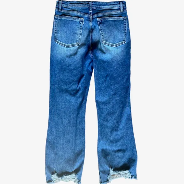3x1 Empire Crop Flare High Waist Med Wash Blue Jeans Sz‎ 30 - Image 4