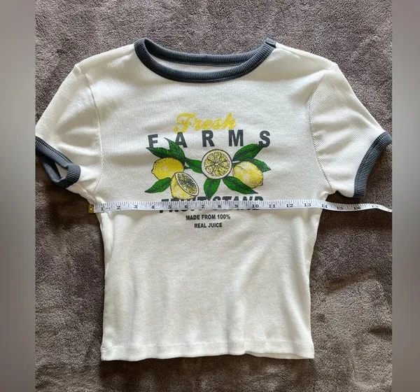 SOCIAL CULTURE Graphic Baby Tee Women’s Ribbed T-shirt Sz L NWOT - Image 5