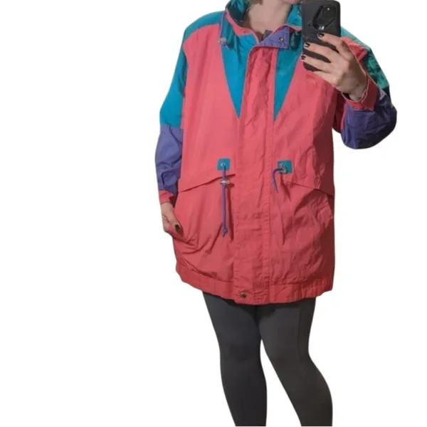 Vintage 80s 90s Pink Purple Women's Jacket wind proof streetwear barbiecore - Image 4