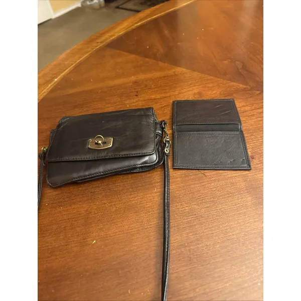 Wilsons Leather Wallet Black Wallet/ Mini Crossbody - Image 10