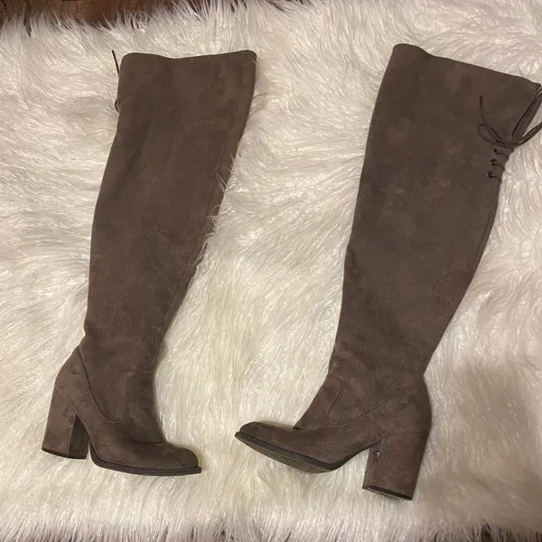 Taupe Thigh Highs Boots - Image 4
