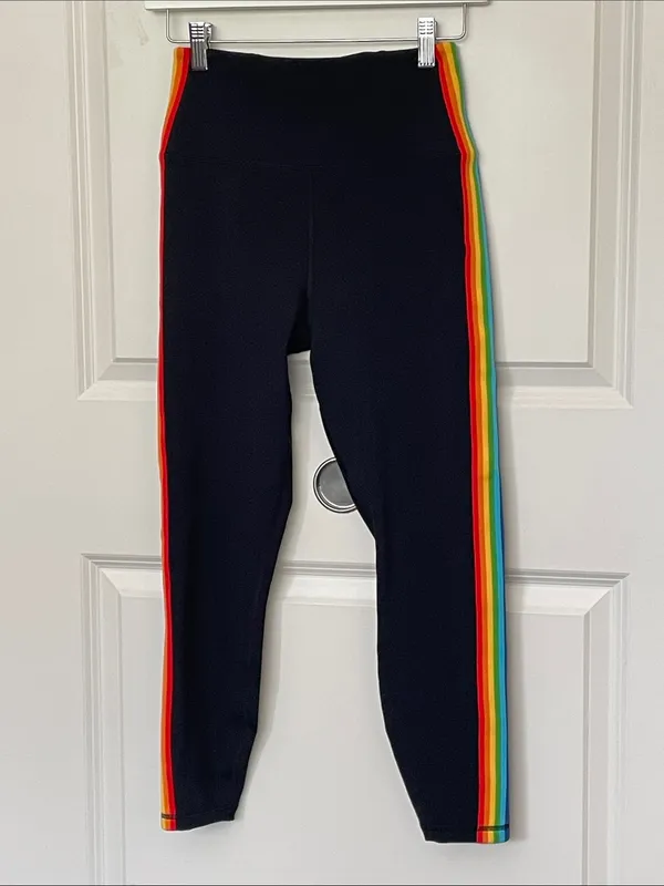 Spiritual Gangster Rainbow Stripe Leggings Medium Activewear Workout - Image 2