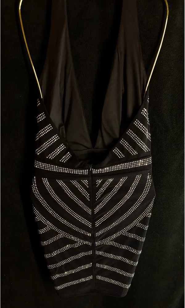 Boutique Black and Silver rhinestone mini dress - Image 6