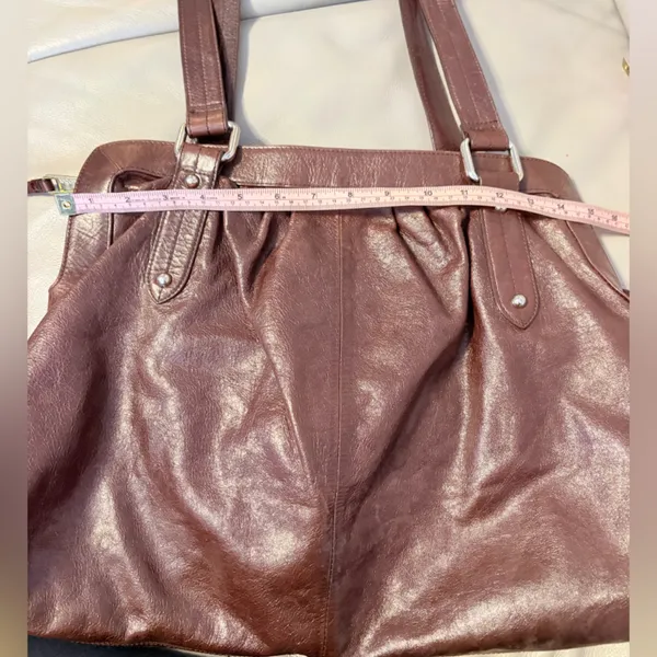 HOBO Burgundy Leather Shoulder Tote Bag Y2K Vintage Brown Slouchy - Image 7