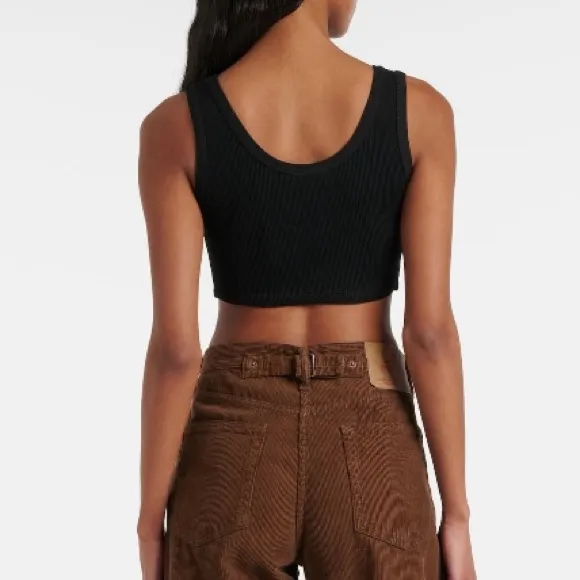 PRADA logo ribbed cropped tank top - Image 3
