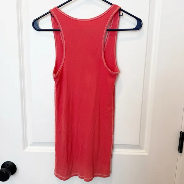 Vintage American Eagle Womens Y2K Rib‎ Tank Top Small Preppy Pink Bella Swan - Image 5