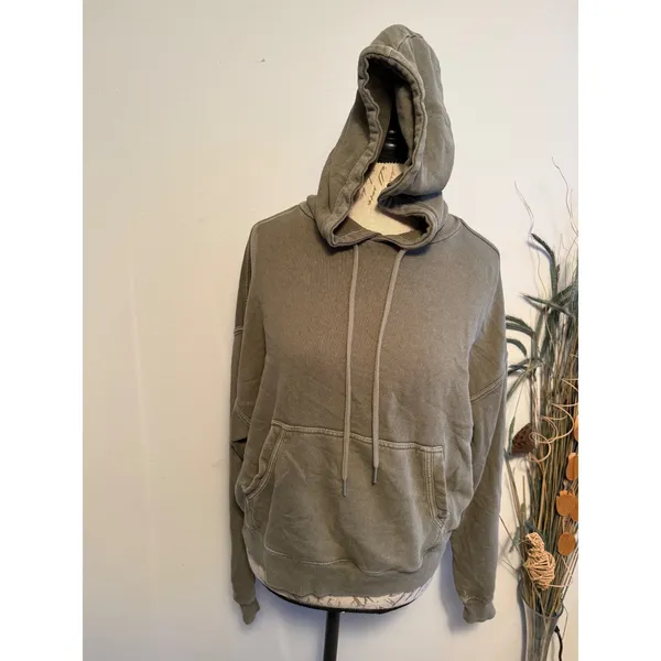 Aerie Women Olive Green Hoodie Long Sleeve‎ Pocket Casual Size XS oversized - Image 4