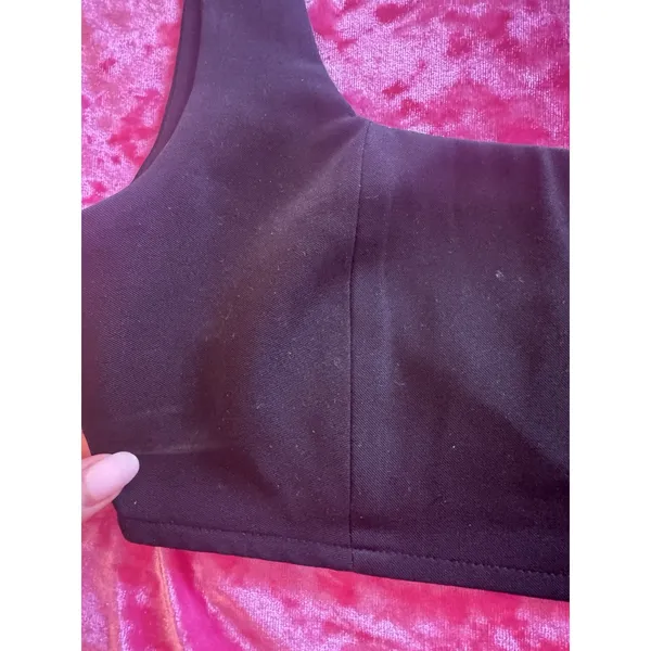 Princess Polly Black Square Neck Crop Top Bra Chic Classic Modern Women's Size 2 - Image 2