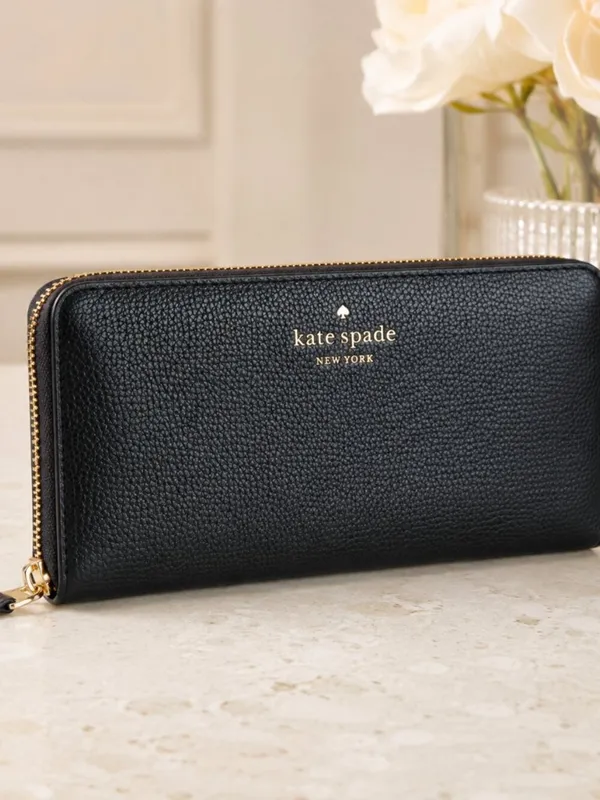 Kate Spade New York Refined Grain Leather Snap Wallet Black NWT - Image 3