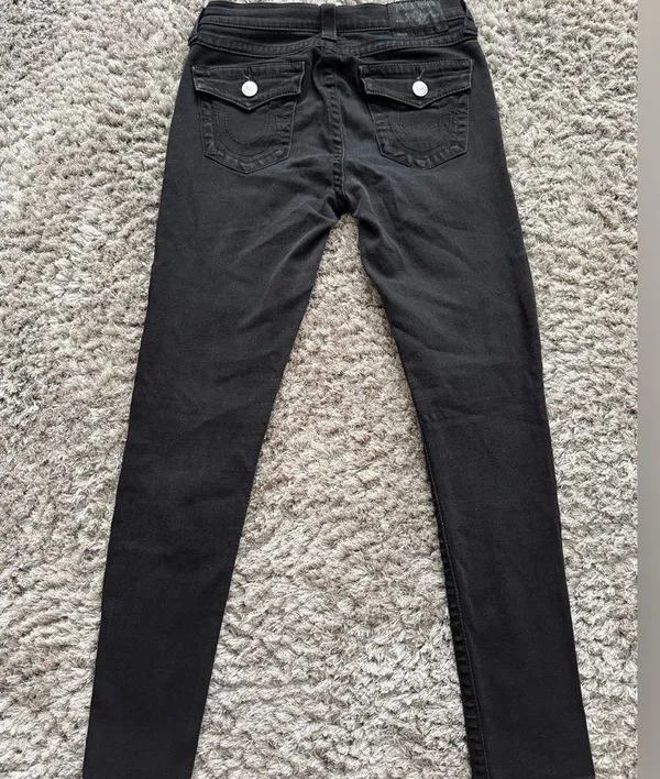 True Religion Black skinny jeans with silver studs Size 28 - Image 6