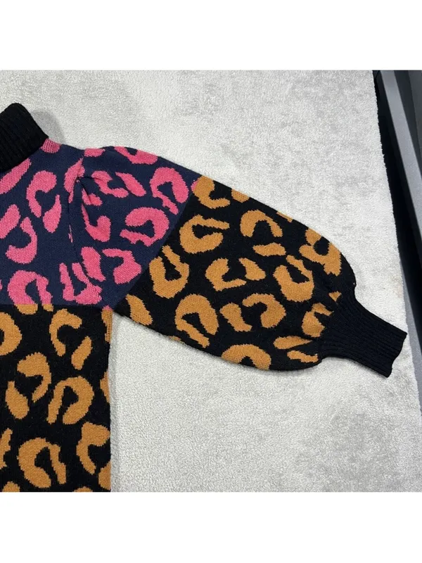 FARM Rio Mixed Leopard Sweater Dress - Image 10