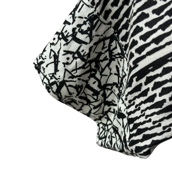 Soft Surroundings Raven Dress Womens Large Black‎ White Abstract Rayon Boho - Image 3