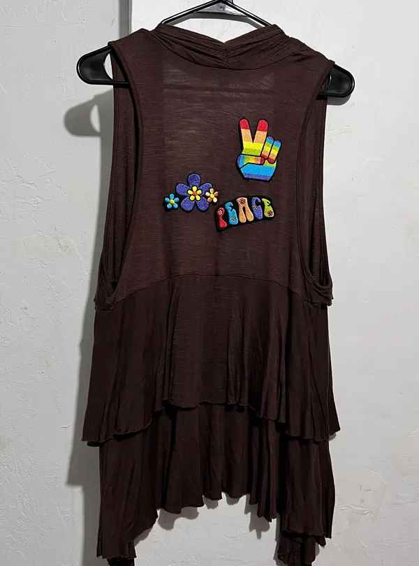 Brown layered vest with a boho vibe #festivalvibes ALYX size L - Image 2