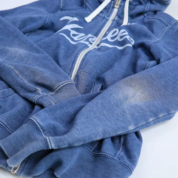 Nike New York Yankees Hoodie Women Small Blue Full Zip MLB Script Faded - Image 5
