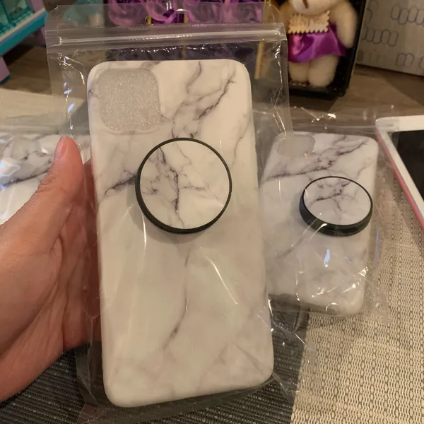 iPhone 12 pro max marble case&hand holder White - Image 2