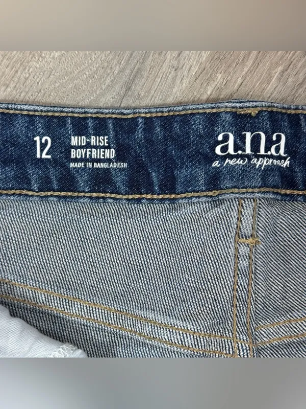 ANA A New Approach Mid Rise Boyfriend Jeans Blue Size 12 Crop Mom Relaxed - Image 6
