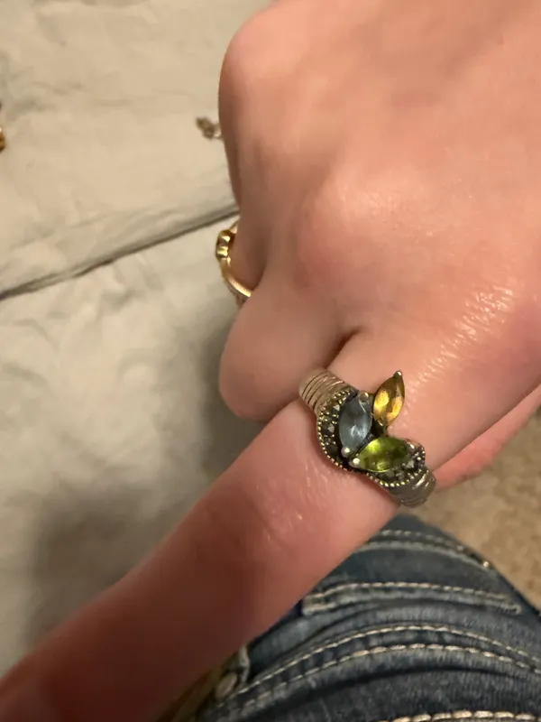 Vintage Sterling sliver 3 color way leaf ring from Craig Husar Designs - Image 2