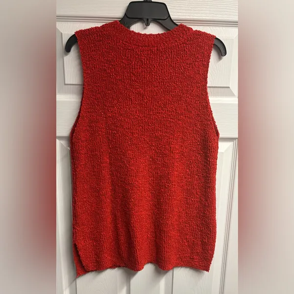 Moth Anthropologie Vera Red Sleeveless Sweater Size XL - Image 4