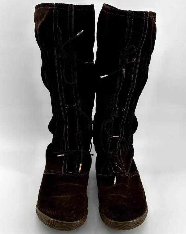Sorel Firenzy Snow Boots Water Resistant Suede Wool Lined Knee High Brown 7.5 - Image 5