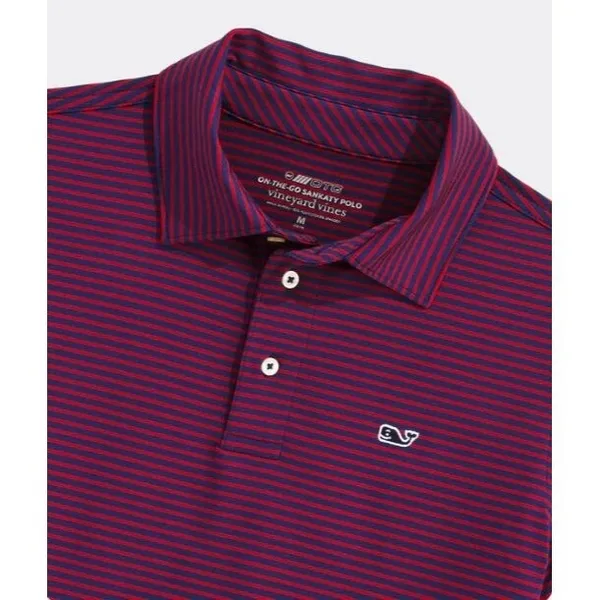 Vineyard‎ Vines Sankaty Polo Women Medium Striped Performance Preppy Indie - Image 5