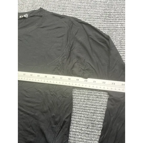 Womens Black Long Sleeve Round Neck Curved‎ Hem Viscose Blend Top Athleisure XXL - Image 4