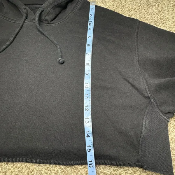 TNA‎ Aritzia Airyaf Women Fleece Crop Hoodie Black Size 2 XS Boxy Sweatshirt - Image 10