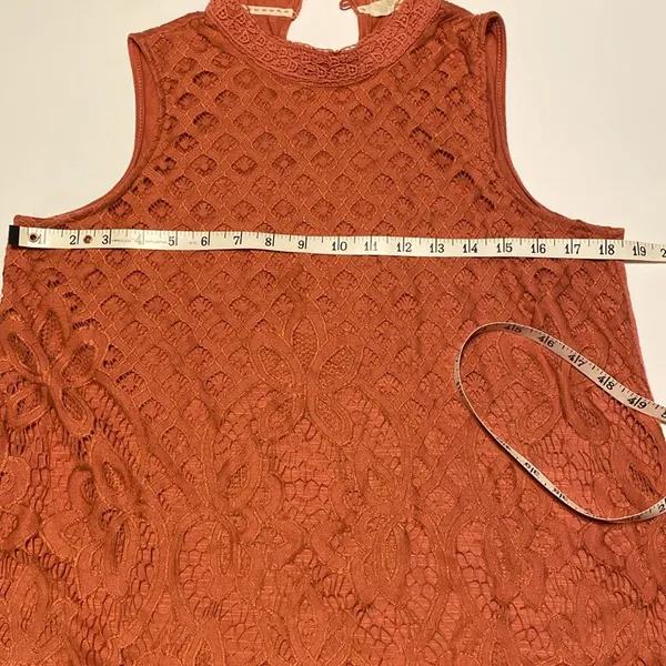 Rewind Juniors lace front tank top blouse clay large excellent dressy - Image 11
